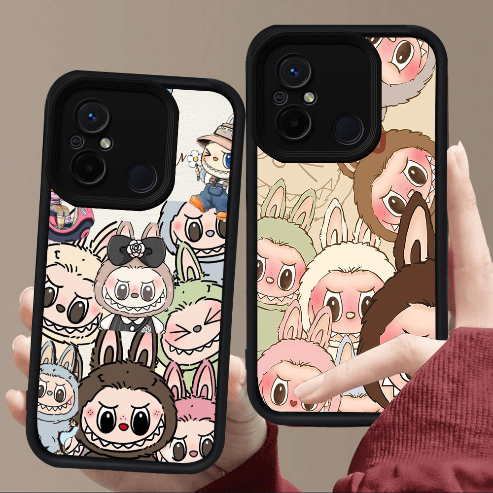 E11 Labubu สําหรับซิลิโคนสีดํา Xiaomi Redmi POCO M3 M4 A1 C55 A2 12C C65 9A 9T 9C 10C A5 C71 หมายเหต