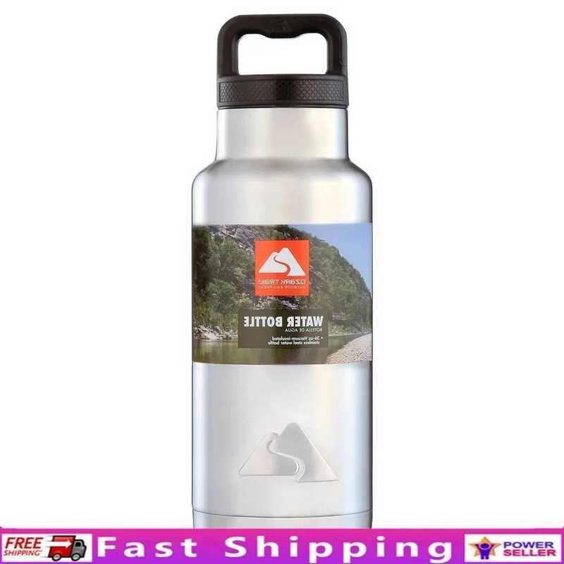 Insulated Double Wall Stainless Steel Water Bottle With Wide Mouth Perfect Hiking Camping Travel Ad