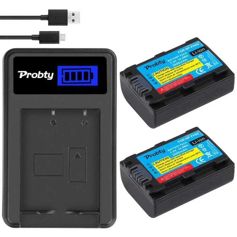 ▥ Np-Fh50 NP Fh50 แบตเตอรี่กล้อง/Lcd Charger สําหรับ Sony A230 A330 A290 A380 A390 Hdr-Tg1e Tg3