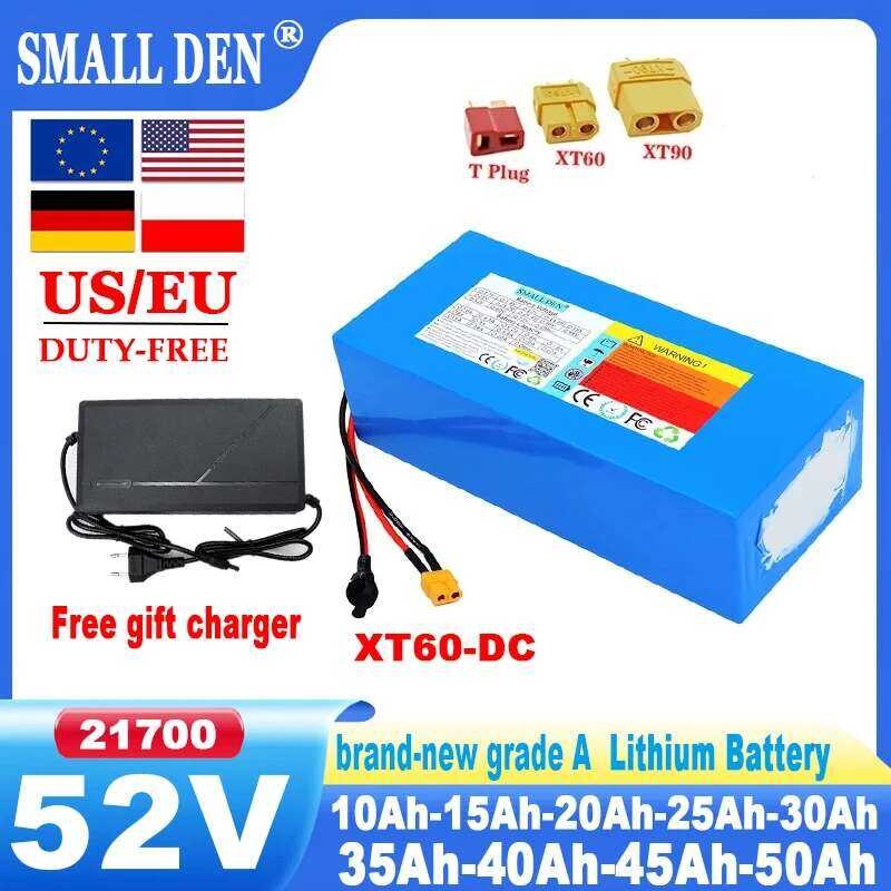 52V ใหม่ 10Ah 15Ah 20Ah 25Ah 30Ah 35Ah 40Ah 45Ah 50Ah ชุดแบตเตอรี่ลิเธียม 21700 0-2000W กำลังสูง F