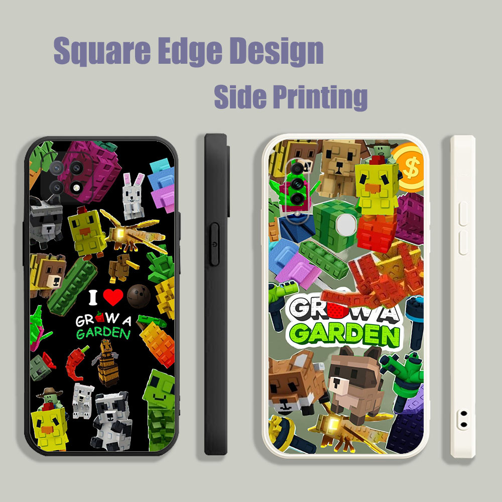 ปลอกสําหรับ OPPO A39 A57 Reno 5 7 8 A54 A94 Grow a Garden Video game FXX06 เคสโทรศัพท์ขอบสี่เหลี่ยม