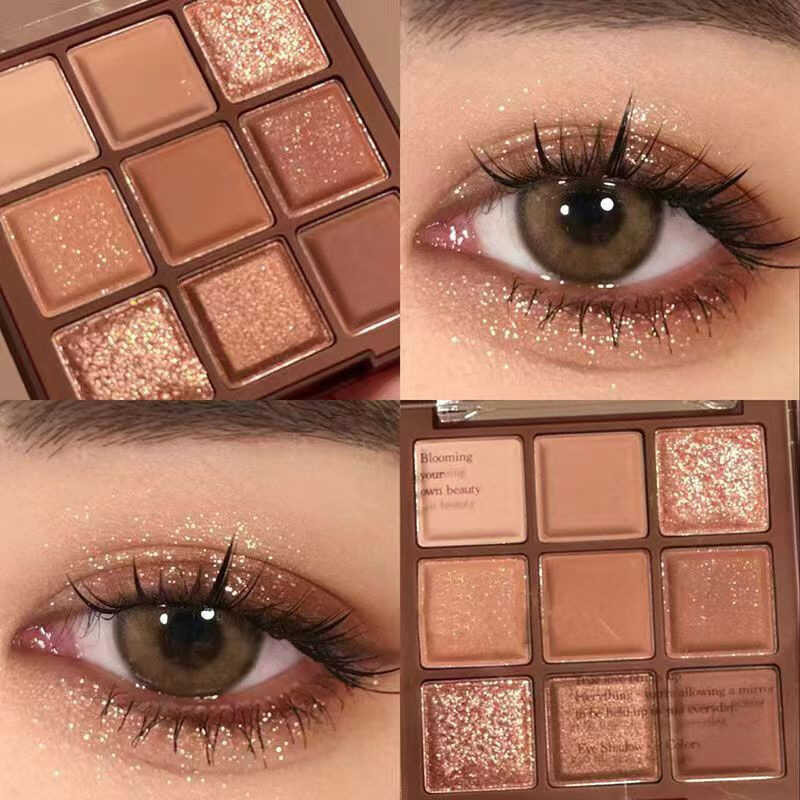 MGL Chocolate Nine-Color Eyeshadow Earth Color Glitter Brown Student 2023INS Niche Mocha
