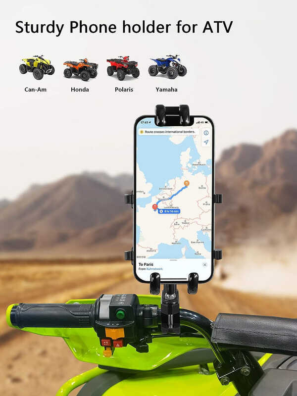 ZIDIYORUO ATV Holder, Quad Mount, 8 Clamps Holds 4.7-7.1" Phones, One Hand Operation Motorcycle Pho