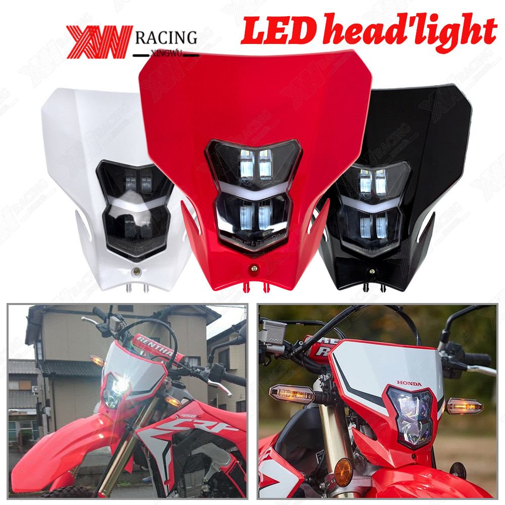 XW RACING ไฟหน้ารถจักรยานยนต์ 12V สำหรับ HONDA CRF450L CRF450XR CRF 450L 450XR 2019 Enduro Dirt Bike วัตถุประสงค์ทั่วไป ไฟหน้า