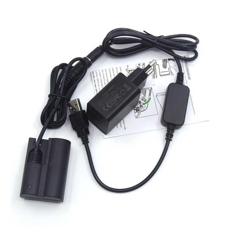 18W e Charger+USB to Cable+BP-511 Dummy Battery DR-E2 DR-400 DC Coupler for Canon EOS 20D 30D 40D