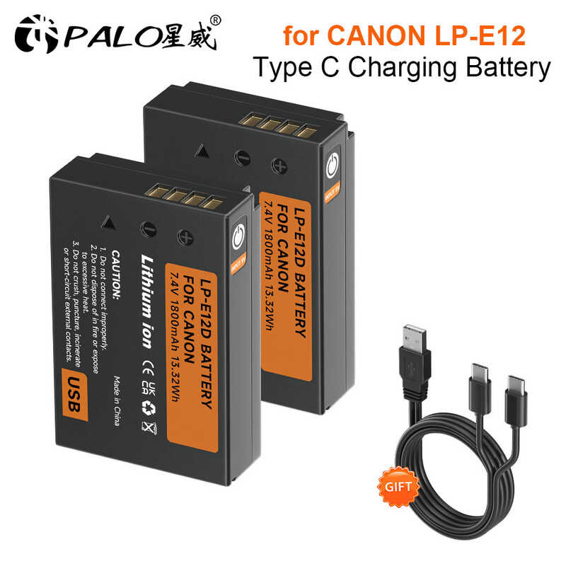 PALO 9 LP-E12 LPE12 LP E12 Rechargeable Battery With USB Port for Canon M M10 M50 EOS M100 100D K