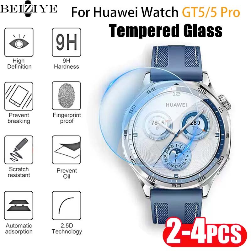 2/4pcs กระจกนิรภัย ฟิล์ม สำหรับ Huawei Watch GT5 Pro 46mm 42mm 41mm Film ฟิล์มกันรอย สำหรับ Huawei Watch GT 5 Pro ป้องกันรอยขีดข่วน