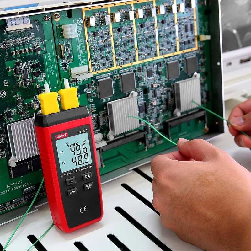 Uni-T 🍀 Ut320a/Ut320d Miniช่องcontactเครื่องวัดอุณหภูมิk/J Thermocouple