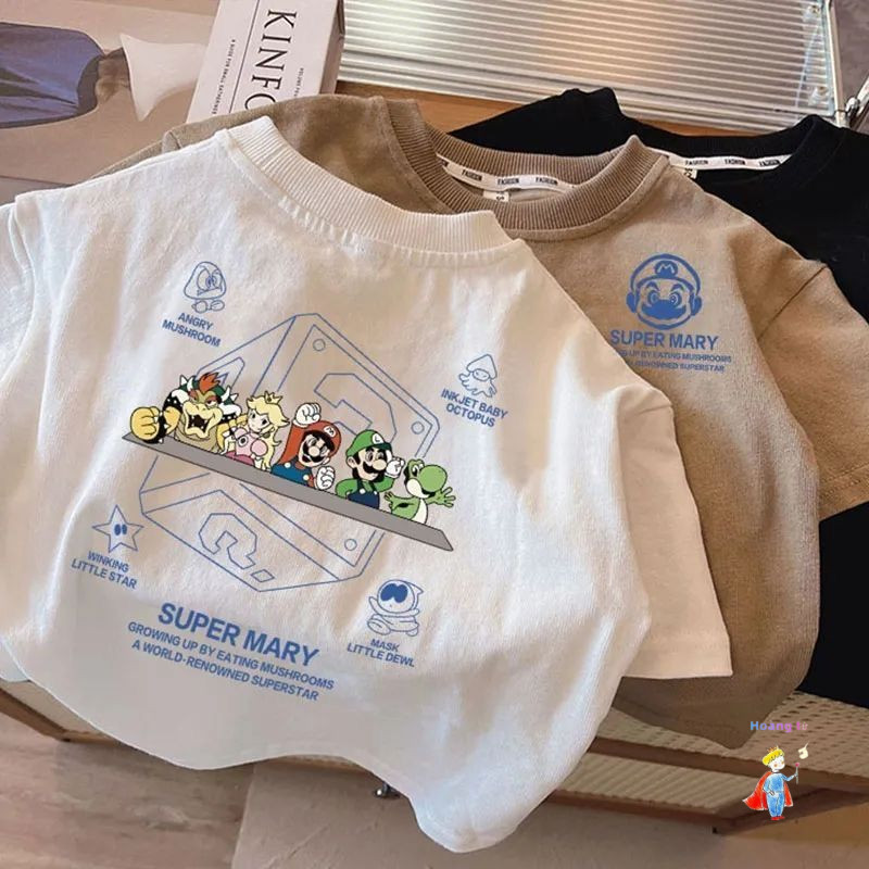 [ขายร้อน] Boys สไตล์ใหม่พิมพ์แฟชั่นที่ไม่ซ้ํากัน All-Match เสื้อแขนสั้น