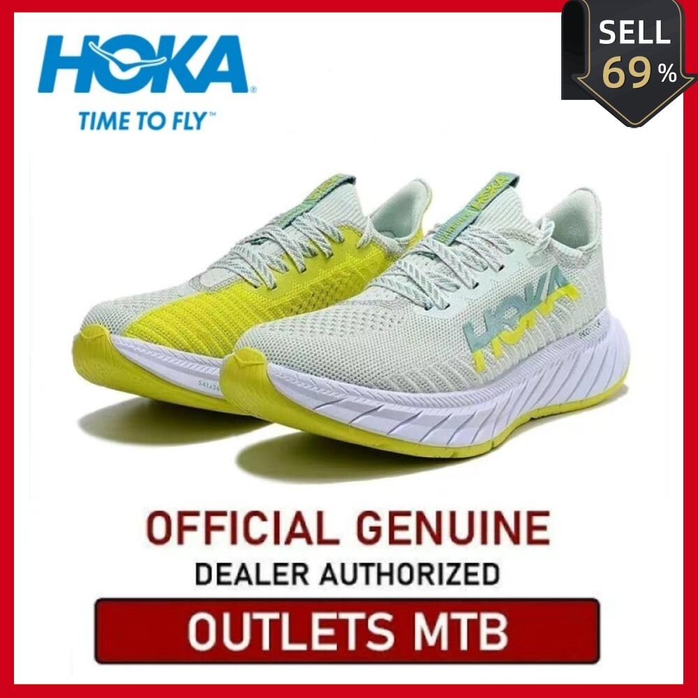 【100%Original】HOKA ONE ONE Carbon X3 Billowing Sail Bright Yellow 1123192-BSEP Unisex Running Sneake