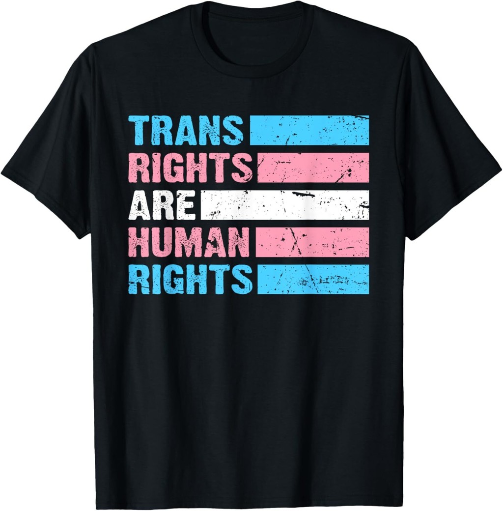 เสื้อยืด Unisex Trans Rights Are Human Rights LGBT Flag สำหรับGay Pride Month