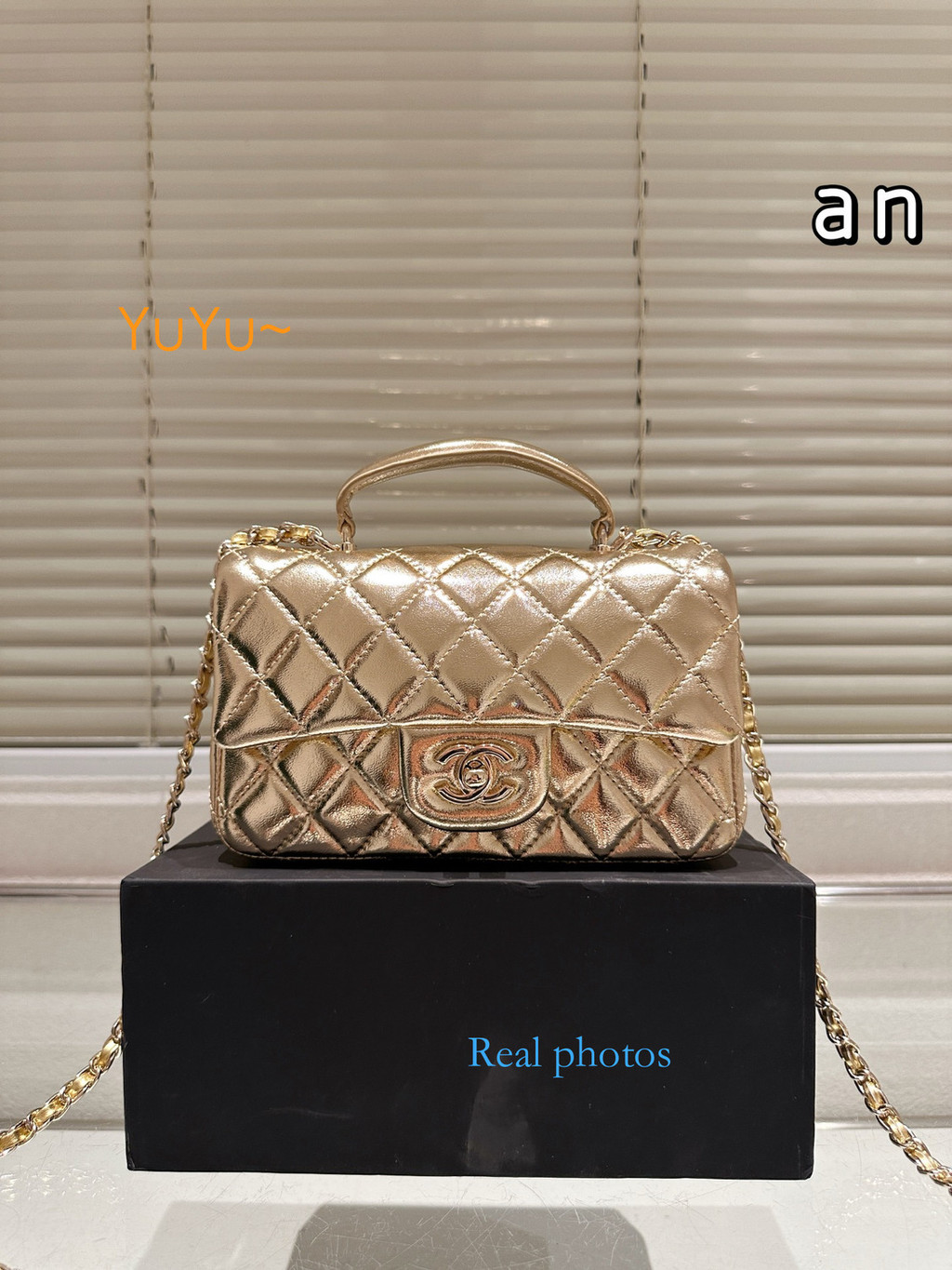 ** YuYu Ready Stock * ขนาด 21 * 12 ซม.กระเป๋าถือแฟชั่นประณีตกระเป๋าถือหนังแกะกระเป๋าสะพายโซ่กระเป๋า Messenger