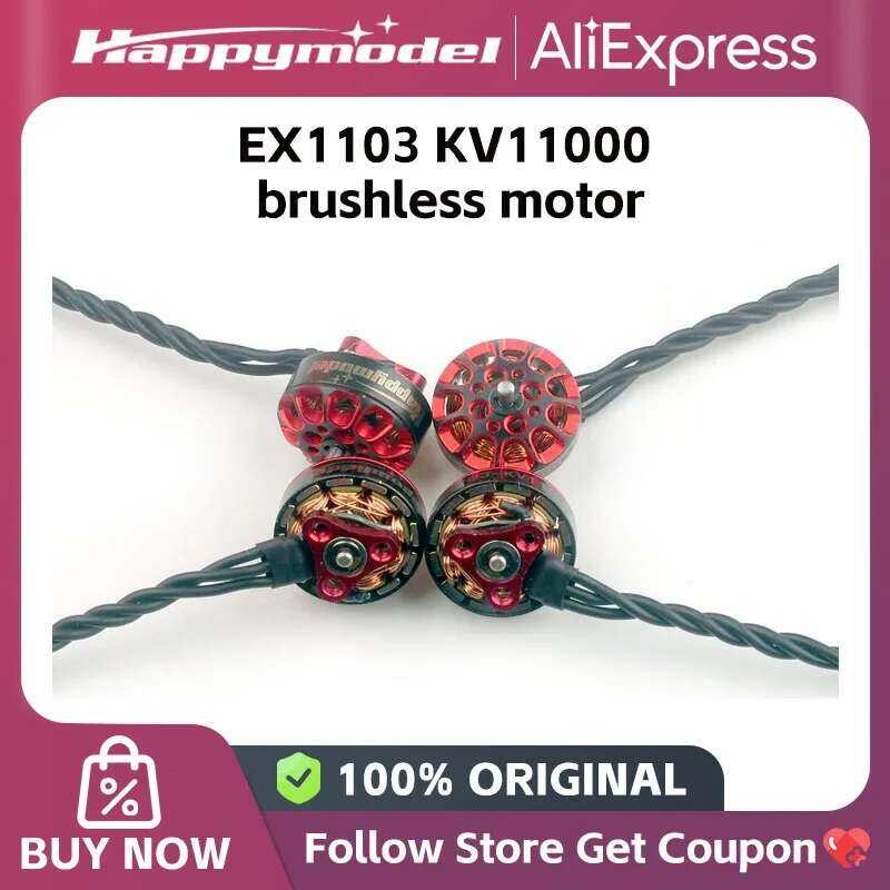 HappyModel อะไหล่ทดแทนมอเตอร์ไร้แปรง EX1103 KV11000 1-2S สำหรับ Bassline 2S Micro Mobula 8 90mm FPV