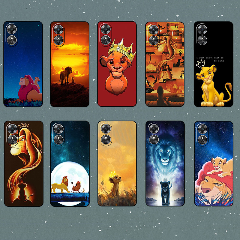 สําหรับ OPPO Reno 6 Lite 7z 8z 8T 12 11F 12F 12FS The Lion King Soft สีดํา TPU เคสโทรศัพท์