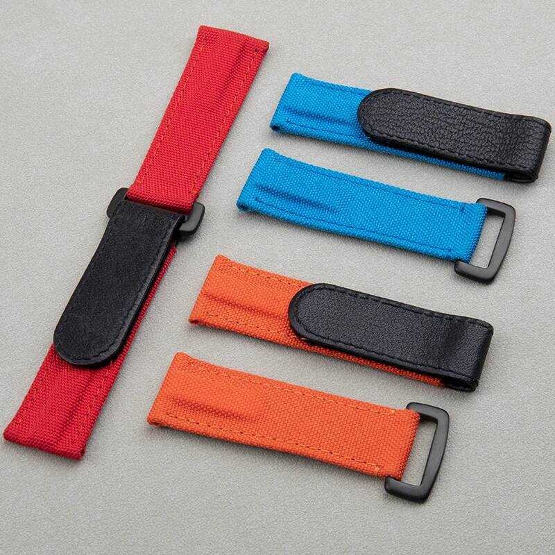 ▥ สายนาฬิกาข้อมือหนังไนลอน22มม. สำหรับสายรัดแบบหมุนสำหรับสายรัดหนังแท้สำหรับ Huwei TUDOR Sekio