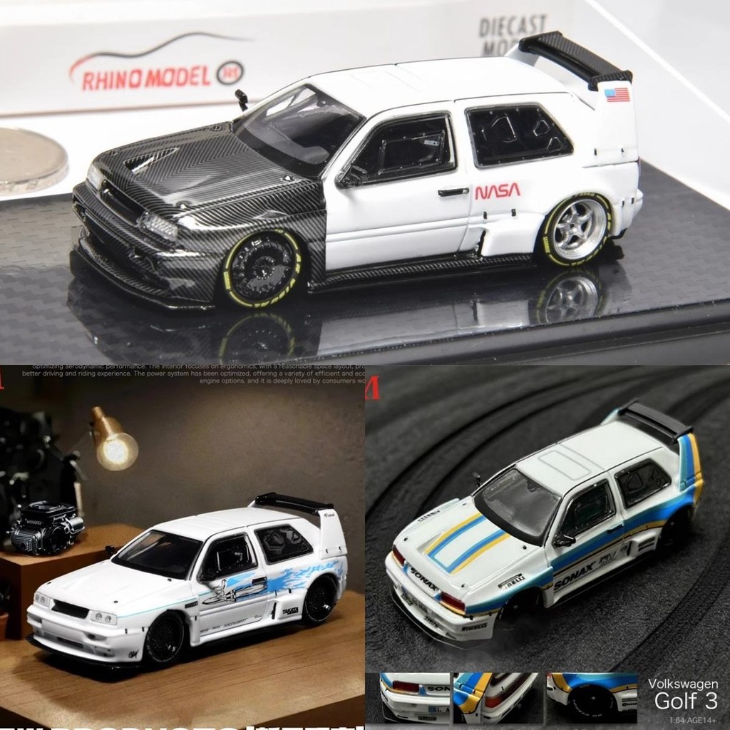 พร้อมสต็อก Rhino Model RM Rhino 1: 64 Volkswagen VW Golf Golf Moon Car Model Out of Print Car Model