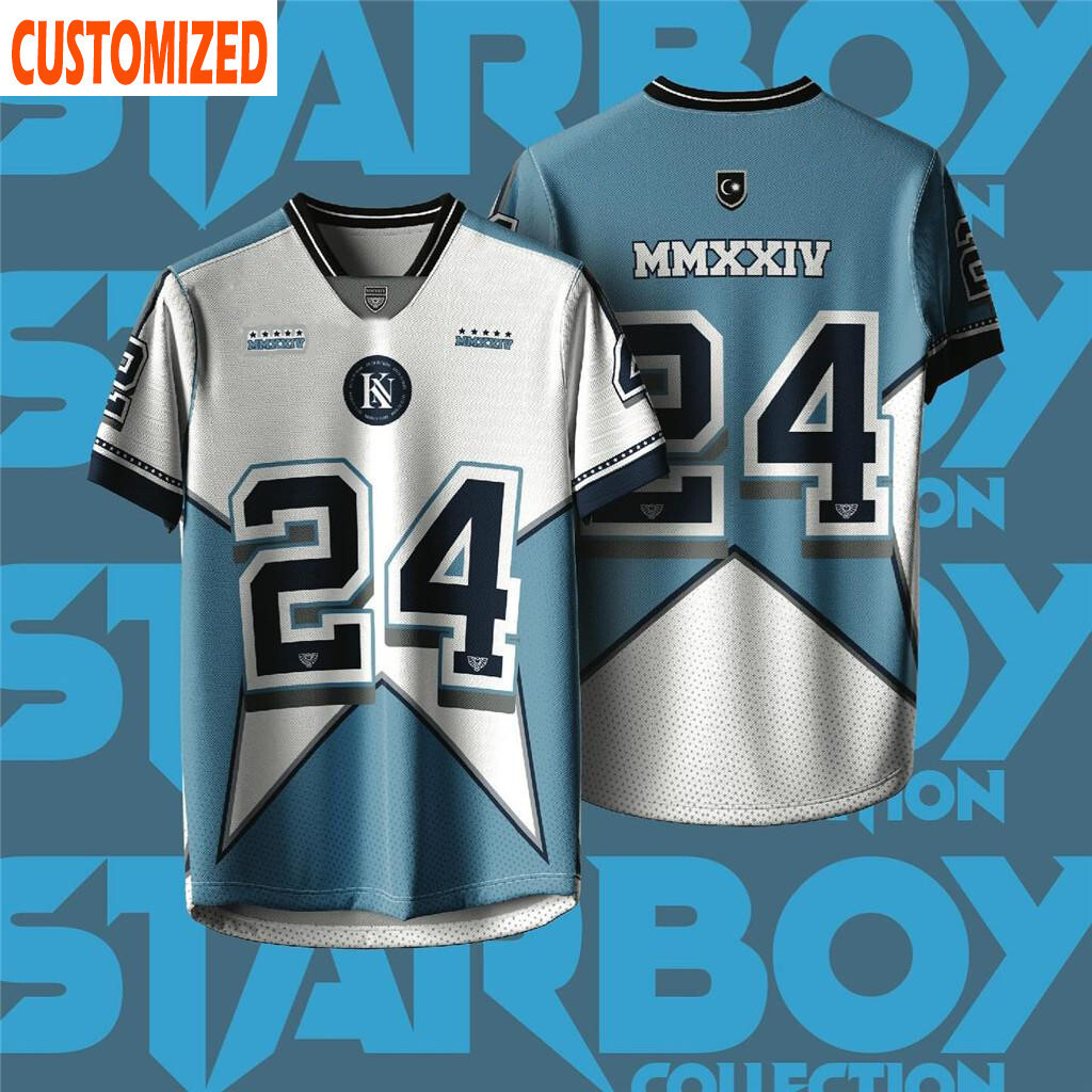 เสื้อนักฟุตบอล NFL แขนสั้น คอเรโทร ลายพิมพ์เต็มตัว จากไมโครไฟเบอร์