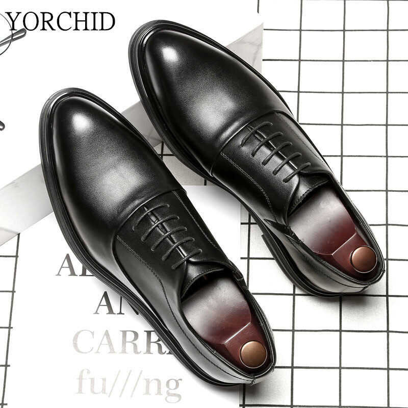 Mens YORCHID Formal Genuine Leather Oxford For Men Italian 2023 Dress Wedding Shoes