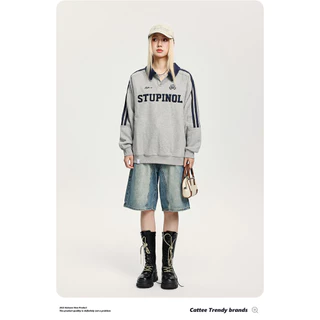 ส่งจากกรุงเทพฯ Solovely M-2XL โอเวอร์ไซส์ เสื้อสเวตเตอร์ผู้หญิง สไตล์สตรีท แขนยาว เสื้อด้านบน สไตล์เกาหลี งานปัก สเวตเตอร์