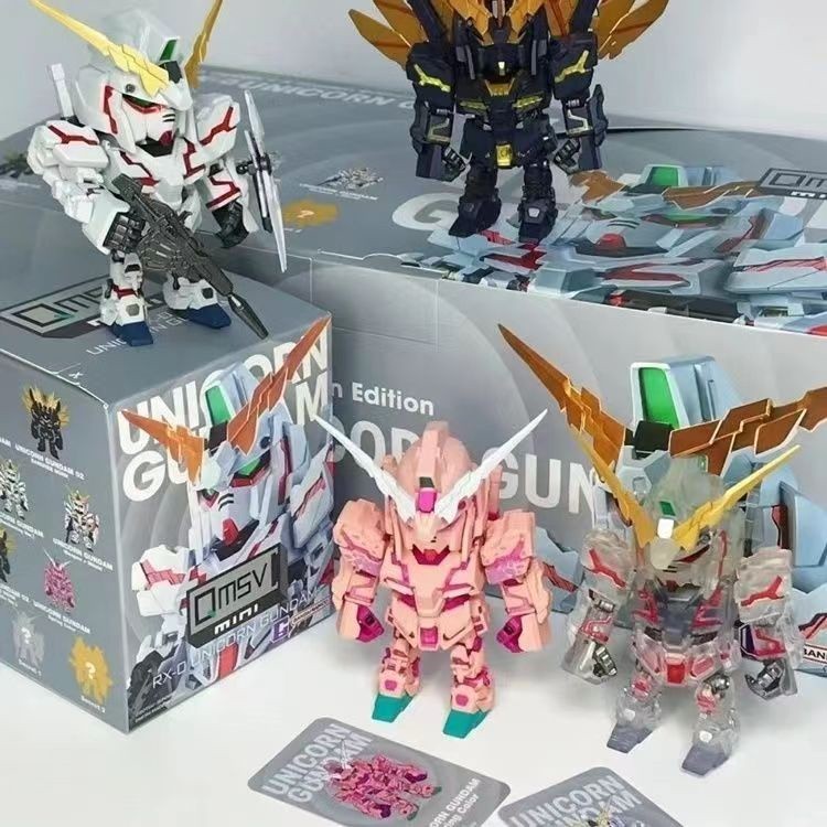 ของแท้จำนวนมากไม่มีกล่อง Qmsv-mini Mobile Suit Gundam รุ่น Q Unicorn Bandai Joint Blind Box Tide Pl