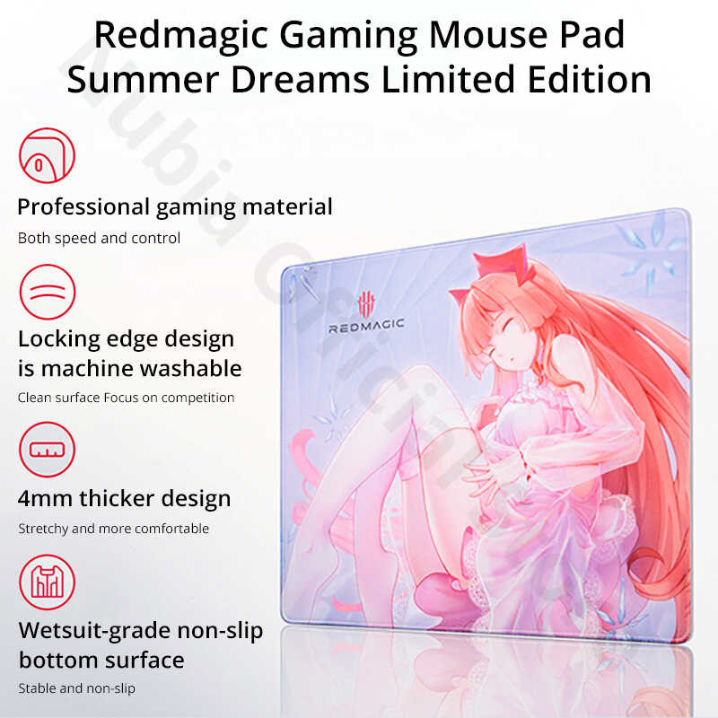 Redmagic nubia Mora Ver Keyboard Pad 3-4mm Thicker Design Big Mouse Mat Locking Edge Speed High Den