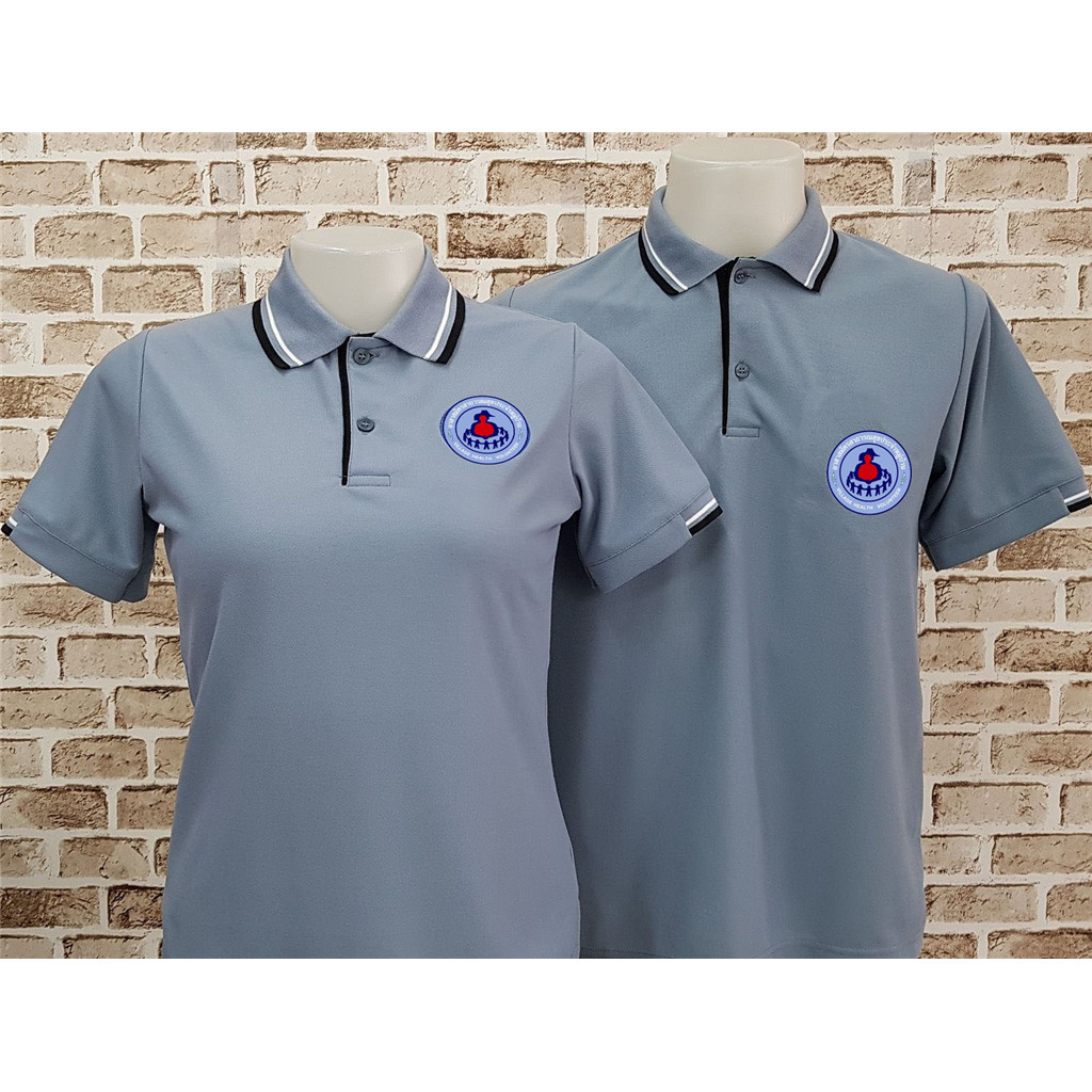Ananya Polo เสื้อโปโล (อสม.สีเทาอากาศ) เสื้อคอปก ชาย หญิง  2จุด หน้า-หลัง