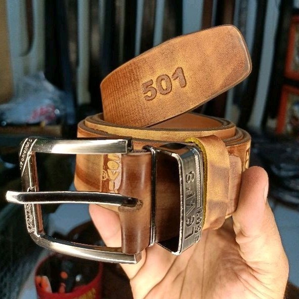 Layered Leather Belt wash/vintage model original Material Cowhide Full Leather Nappa Type
