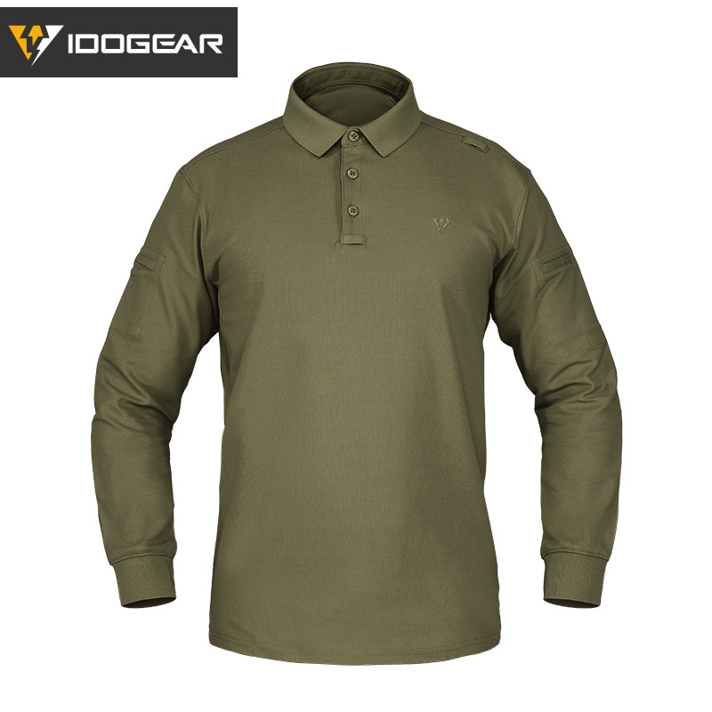 Idogear Tactic เสื้อโปโลเสื้อแขนยาว SORONA วัสดุ Breathable เดินป่ากีฬา 3117
