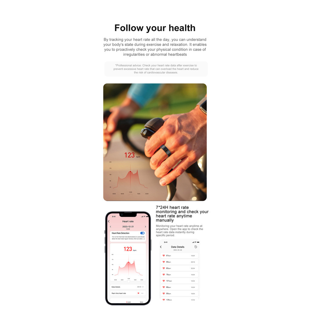 2024 Fashion Sports colmi R02แหวนสมาร์ทการจัดการสุขภาพ IP68กันน้ำได้ถึง6วัน