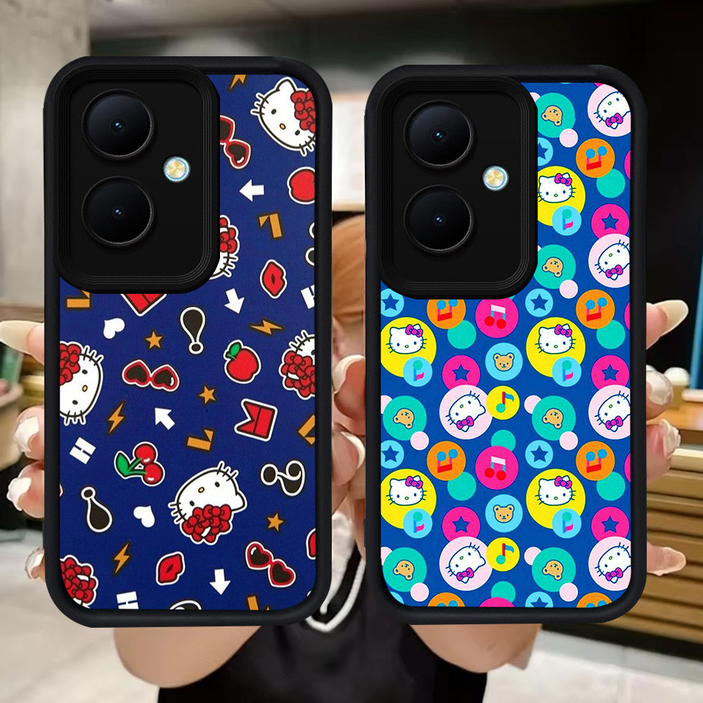 Q61 Kitty Soft Paint Casing สําหรับ OPPO Reno 11 8T 13F 11F 10 Pro 5G