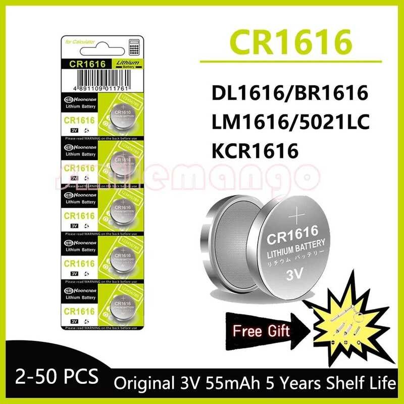 3V ใหม่ 50mAh CR1616 แบตเตอรี่ปุ่มคุณภาพสูง CR 1616 DL1616 BR1616 5021LC LM1616 สำหรับนาฬิกาและรีโมท