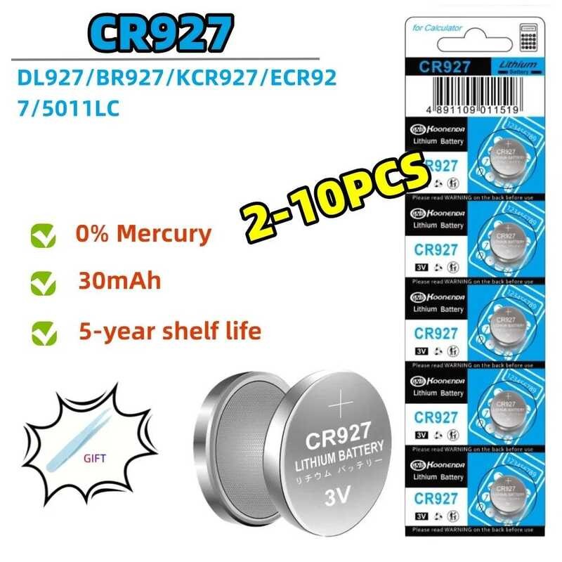 แบตเตอรี่ลิเธียม CR927 2-10 ชิ้น CR 927 3V DL927 BR927 LM927 ECR927 สำหรับนาฬิกา รีโมทรถยนต์ นาฬิกา