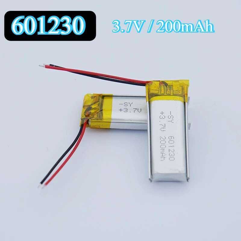 601230 แบตเตอรี่ลิเธียมโพลิเมอร์ 3.7V 200mAh สำหรับแว่นตา VR โปรเจคเตอร์พกพา หูฟังบลูทูธ