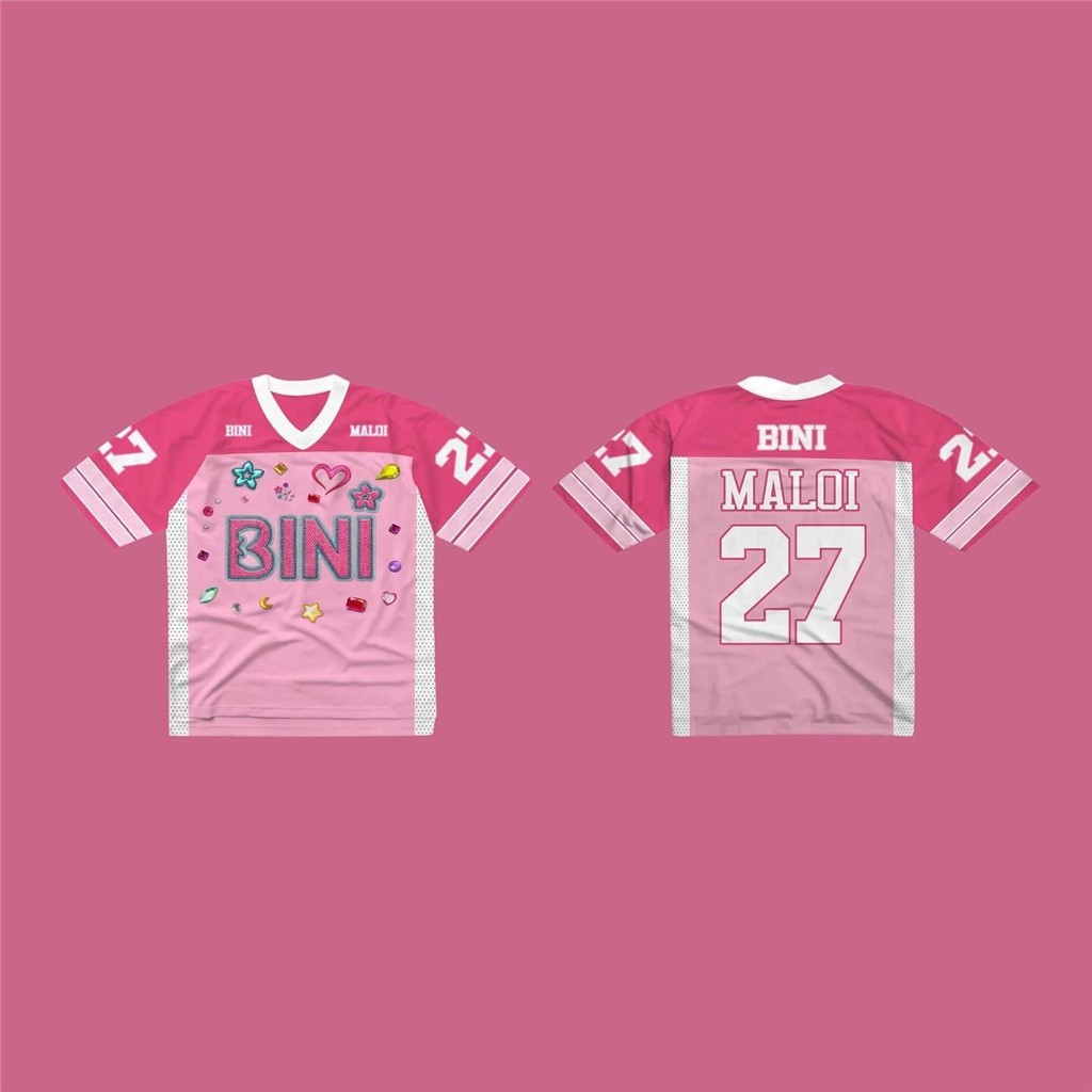 2024 ใหม่ BINI jersey Bloom พิเศษสไตล์เกาหลี over size jersey ปรับแต่งชื่อและหมายเลข tshirt