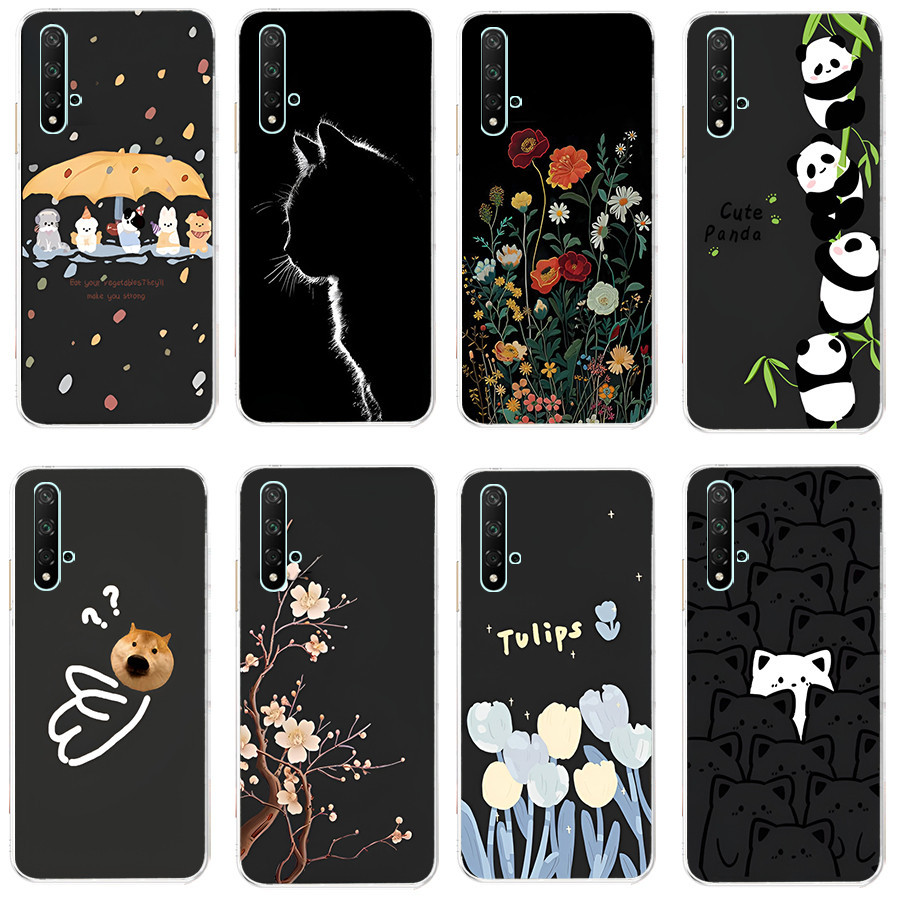 ปลอกสําหรับ huawei nova 5t honor 20 Soft Case TPU พิมพ์ฝาครอบโทรศัพท์