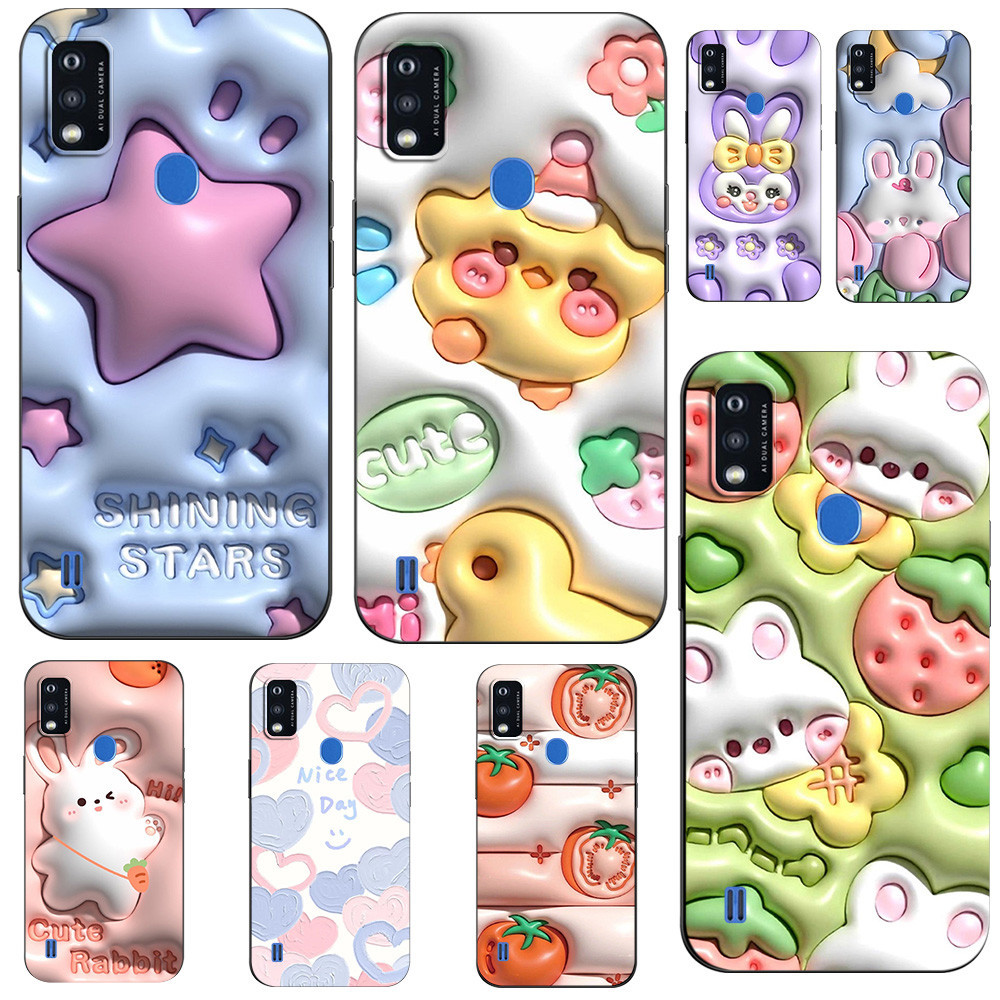เคสสําหรับ ZTE Blade A51 กรณีกลับฝาครอบโทรศัพท์ป้องกันซิลิโคนอ่อนนุ่มสีดํา Tpu เคสโทรศัพท์รูปแบบต่างๆ