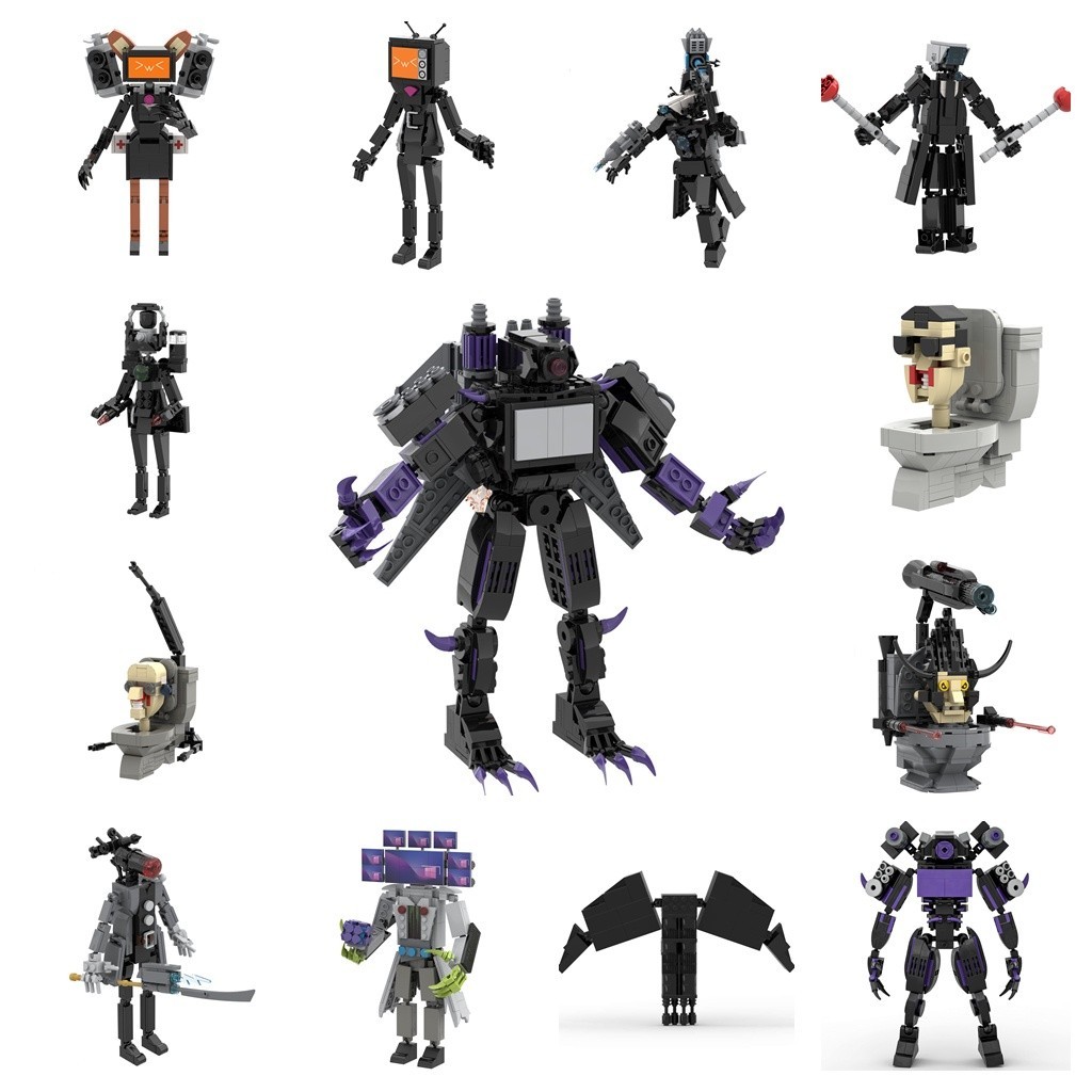 MOC Titan Skibidi Cameraman โมเดลหุ่นยนต์ห้องน้ํา Titan Skibidi VS Titan Cameraman eilik robot บล็อ