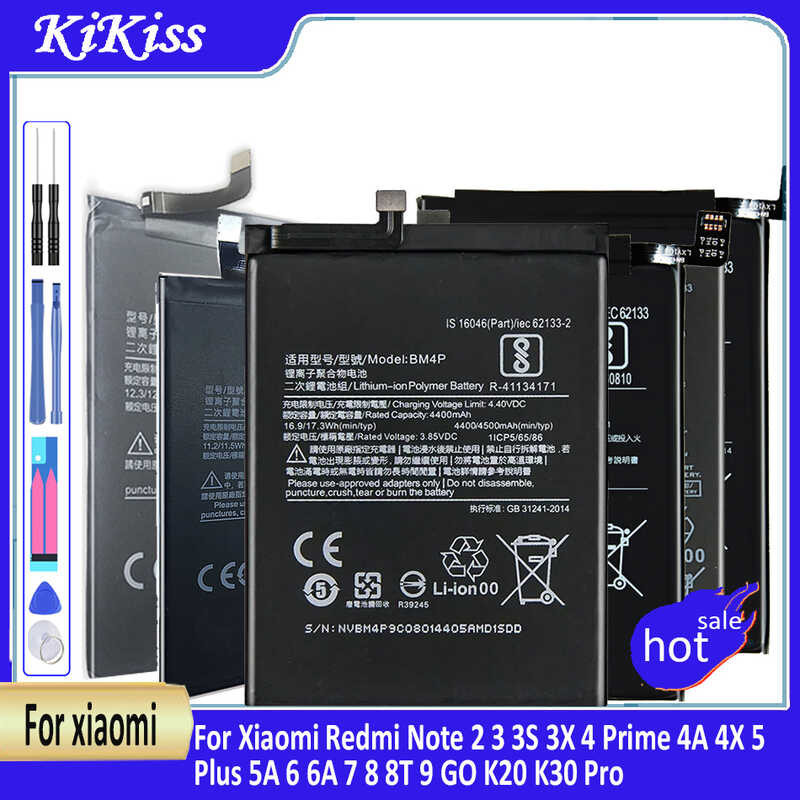 BN31 BN34 BN40 BN41 BN43 BM46 BM47 แบตเตอรี่สำหรับ Xiaomi Redmi หมายเหตุ 2.3S 3X 4 นายกรัฐมนตรี 4A 4