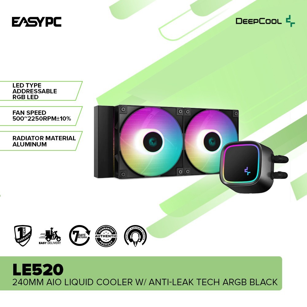 Easypc Deepcool LE520 และ LE720 AIO cpu Liquid Cooler| แบริ่งไฮโดร| อลูมิเนียม| Argb| แบล็คแอนด์ไวท์