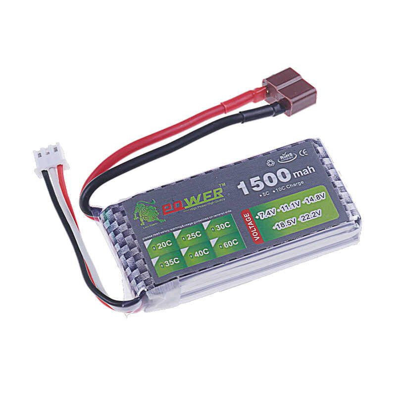 แบตเตอรี่ Baf Lipo 7.4V 2S 1500Mah แบตเตอรี่45c 1800Mah สำหรับโดรน