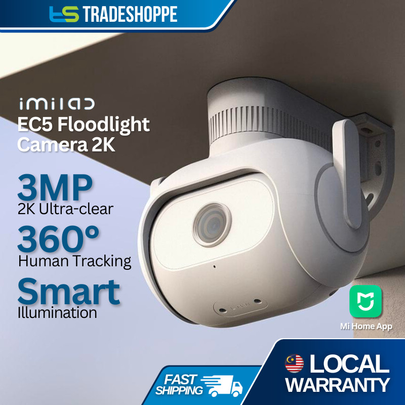 อย่างเป็นทางการImilab Ec5 Floodlight กล้อง 2K กันน้ํากลางแจ้งสมาร์ท Wi-Fi Mi Home App link IP Cam 1