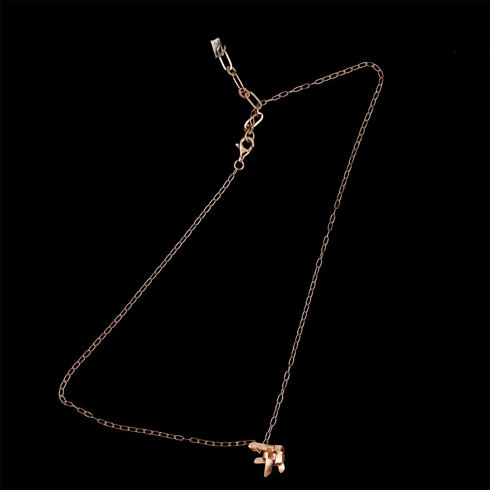 สร้อยคอปลาตะเพียนสาน เงินแท้ 99.9 ขนาด S ชุบทอง 18k สี Rose Gold