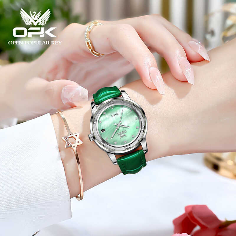 Watch OPK For Women Original 2023 Casual Quartz Waterproof Luminous Calendar Fashion Unique Color D
