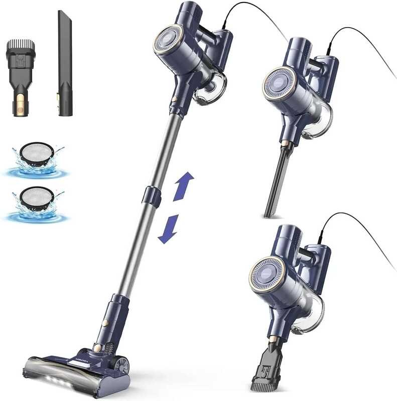 DEVOAC ดูดฝุ่น แบบมีสาย 600W 23KPa ดูดแรง แบบมือถือและแบบแท่ง น้ำหนักเบา 6 in 1 พร้อมระบบกรอง HEPA