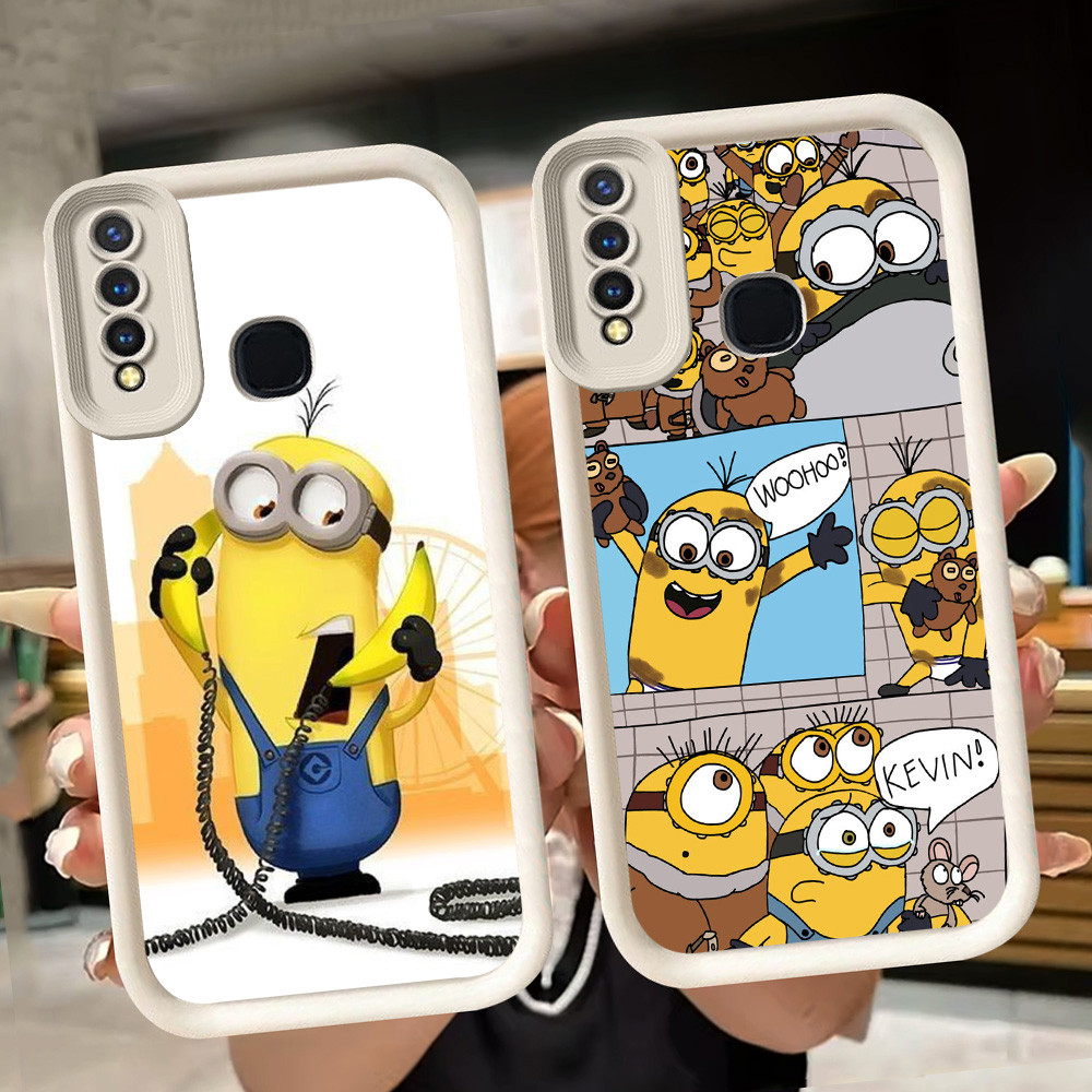 ปลอกอ่อนสําหรับ VIVO Y19 Y30 Y30i Y17 Y93 Y95 Y12 Y50 Y15 Y91 Z1 Pro V9 Y91C สีขาว Q22 Minion