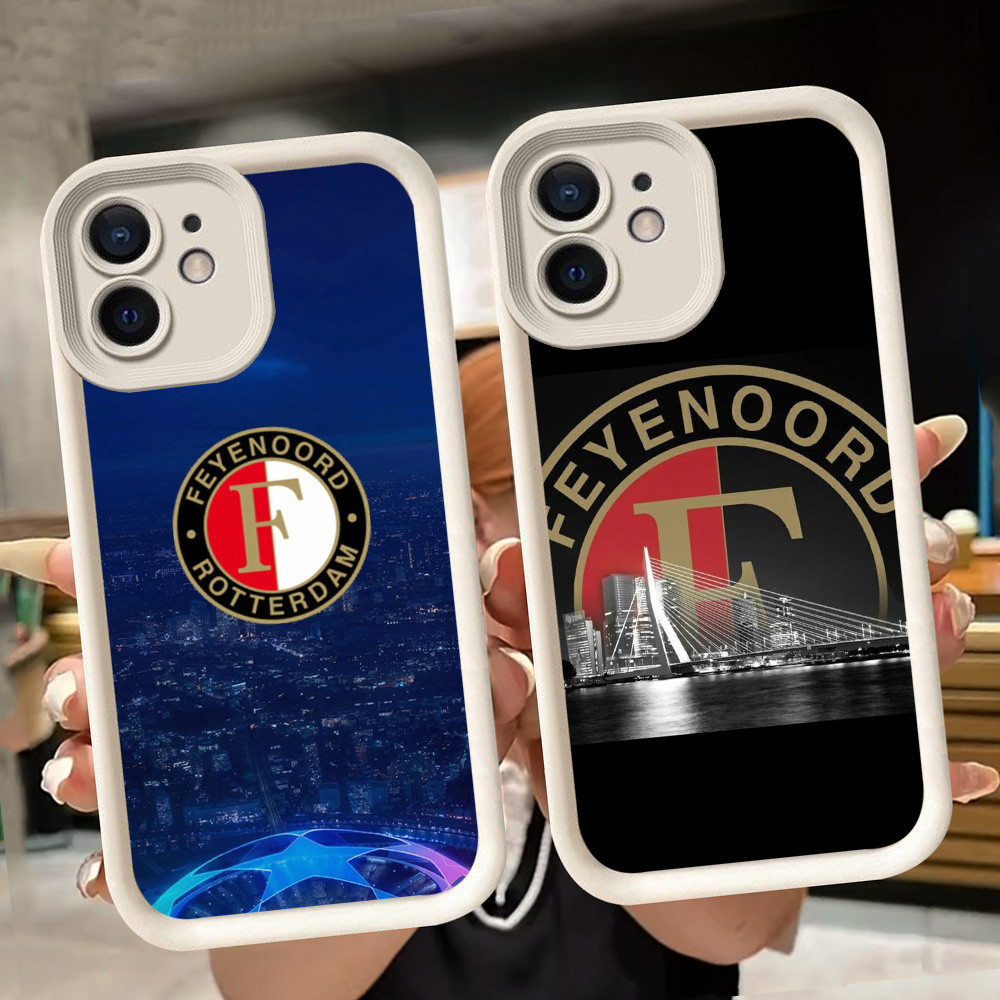 เคสนิ่มสําหรับ iPhone XS X XR 15 11 12 Mini Pro Max สีขาว Q79 Feyenoord-FC