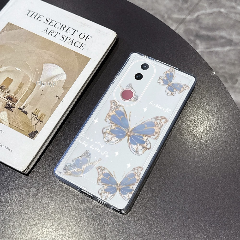 เคสสําหรับ Vivo V50 5G V2427 โทรศัพท์ดอกไม้สีชมพูสวยใส