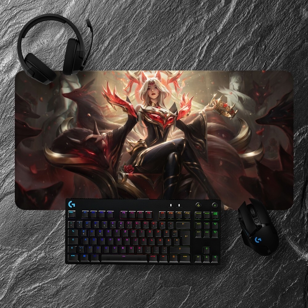 Leagues of Legends LOL Ahri Mousepad ลื่น Lockedge สํานักงานการเล่นเกมนักเรียนหนาแผ่นเขียนขนาดใหญ่เบ