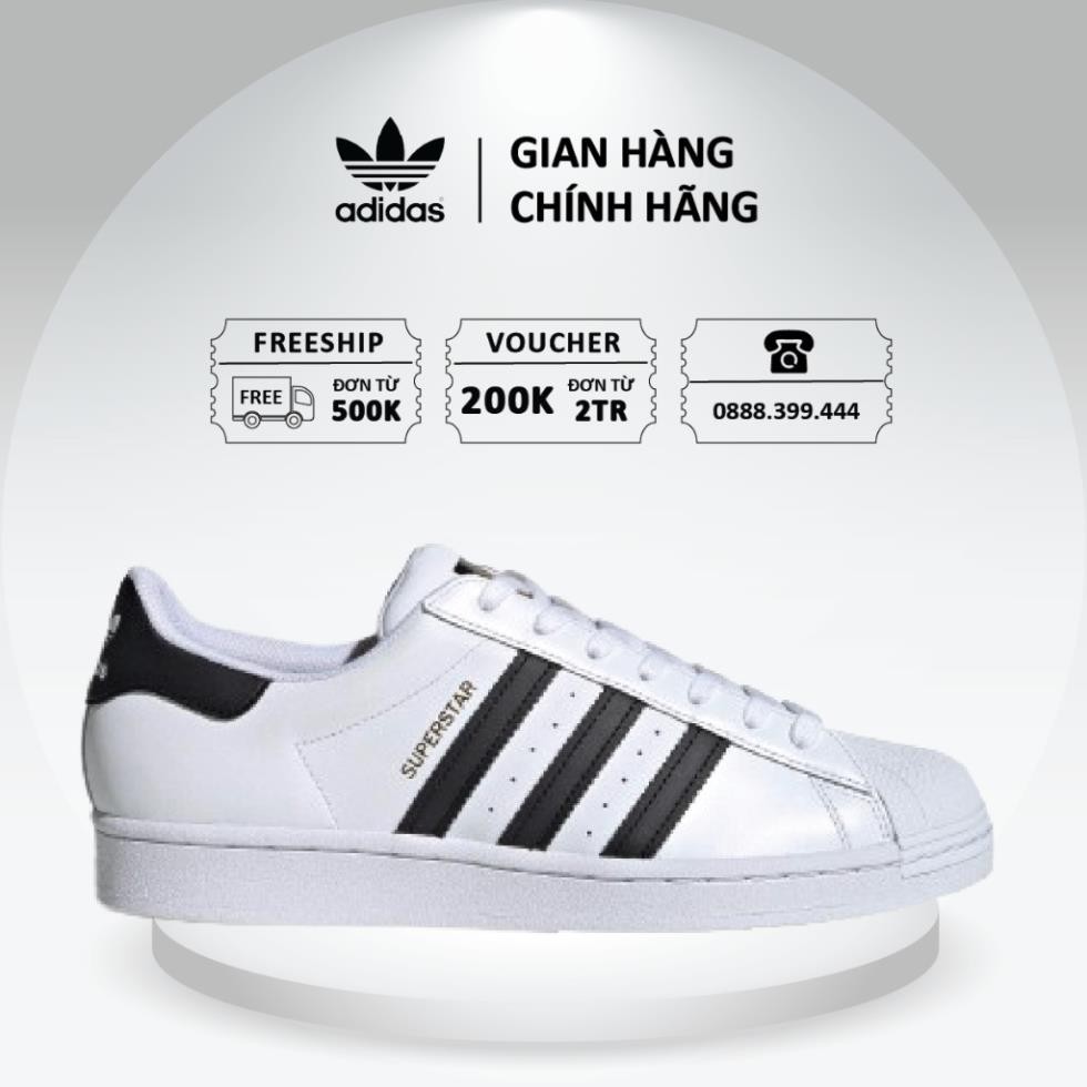 | ของแท้ | Adidas SuperstarFootwear รองเท้าผ้าใบสีขาวสีดํา EG4958