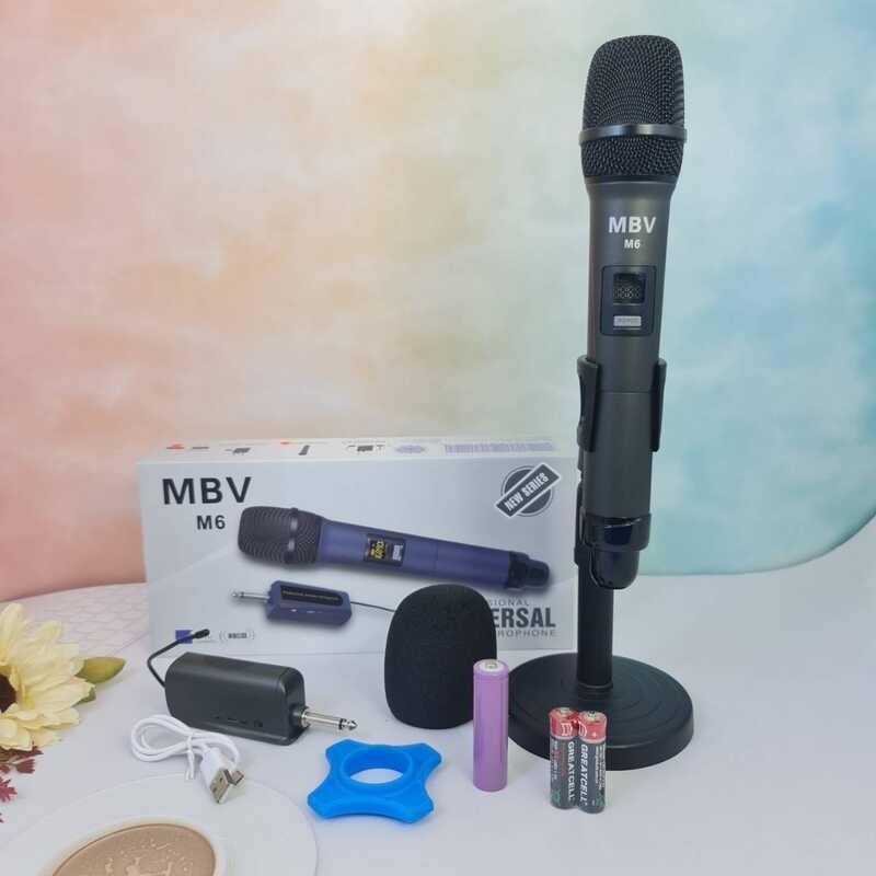 ไมโครโฟนไร้สาย MBV M-6 ไมค์ UHF Wireless Microphone ปรับความถี่ได้